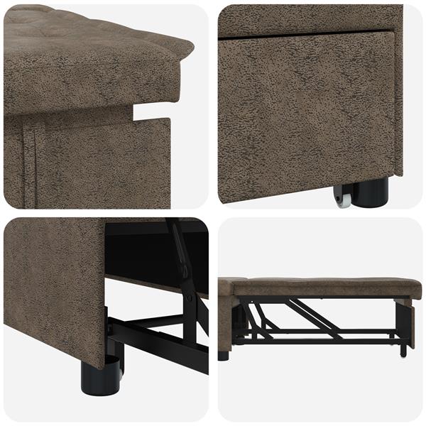 Grote foto vidaxl 3 in 1 uittrekbaar sofa bed in legergroen faux suede huis en inrichting bankstellen