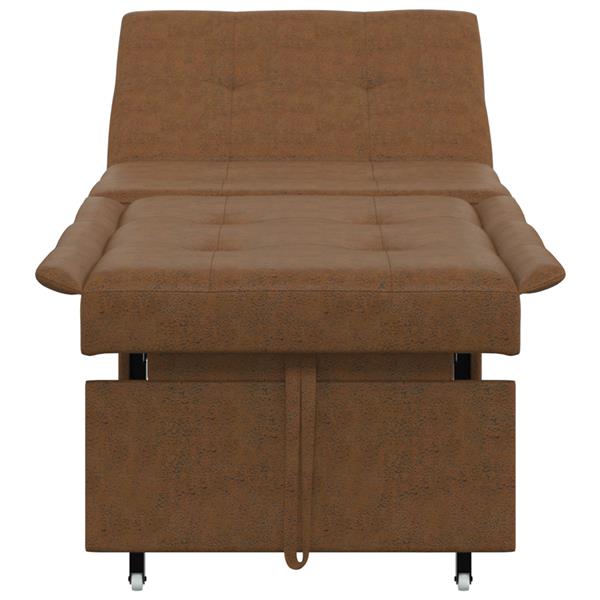 Grote foto vidaxl 3 in 1 sofa bed uittrekbaar bruin faux su de leer huis en inrichting bankstellen