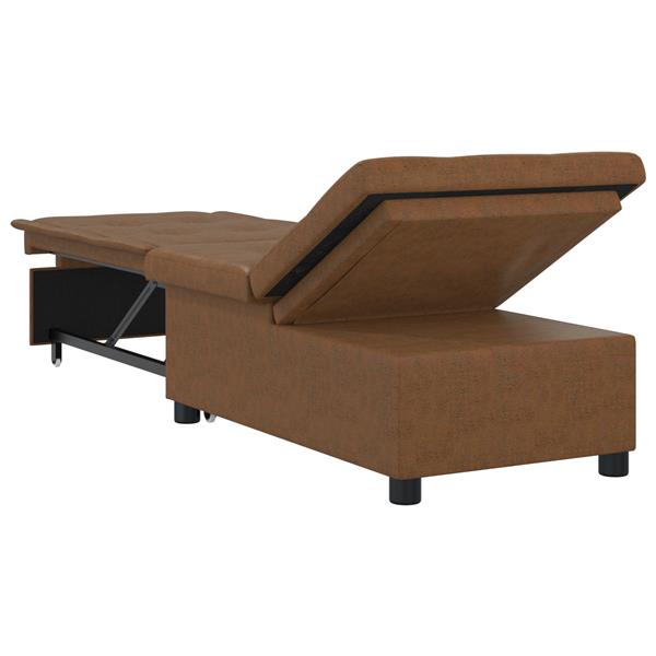Grote foto vidaxl 3 in 1 sofa bed uittrekbaar bruin faux su de leer huis en inrichting bankstellen