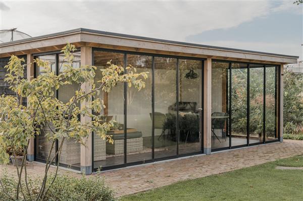 Grote foto maatwerk douglas houten bijgebouwen. tuin en terras tuinhuisjes en blokhutten