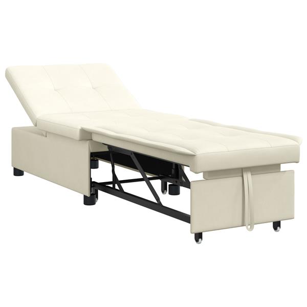 Grote foto vidaxl 3 in 1 uittrekbaar sofa bed in cr me velours huis en inrichting bankstellen