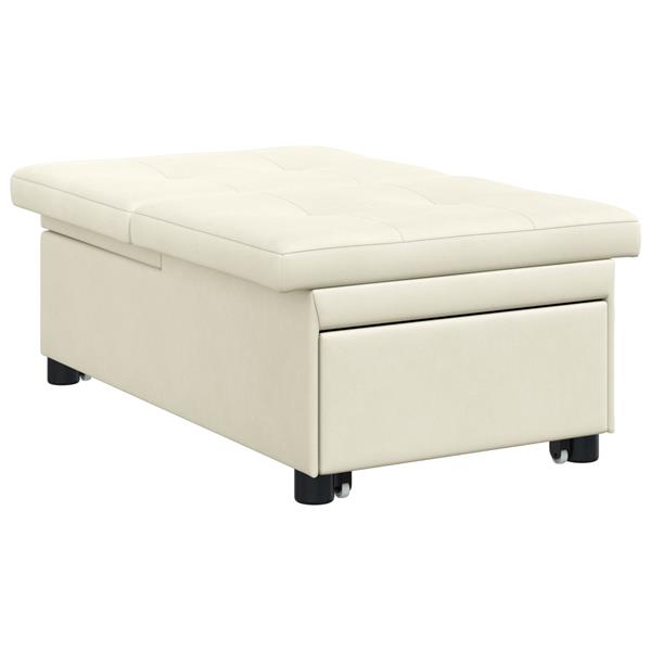 Grote foto vidaxl 3 in 1 uittrekbaar sofa bed in cr me velours huis en inrichting bankstellen