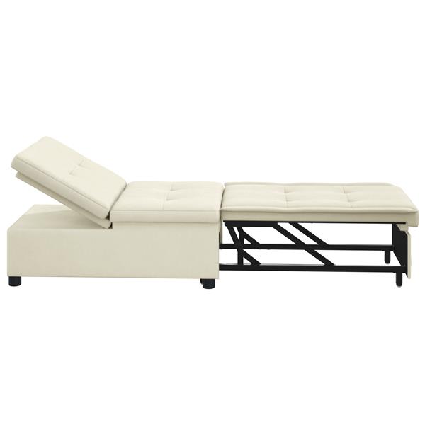 Grote foto vidaxl 3 in 1 uittrekbaar sofa bed in cr me velours huis en inrichting bankstellen