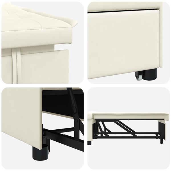 Grote foto vidaxl 3 in 1 uittrekbaar sofa bed in cr me velours huis en inrichting bankstellen