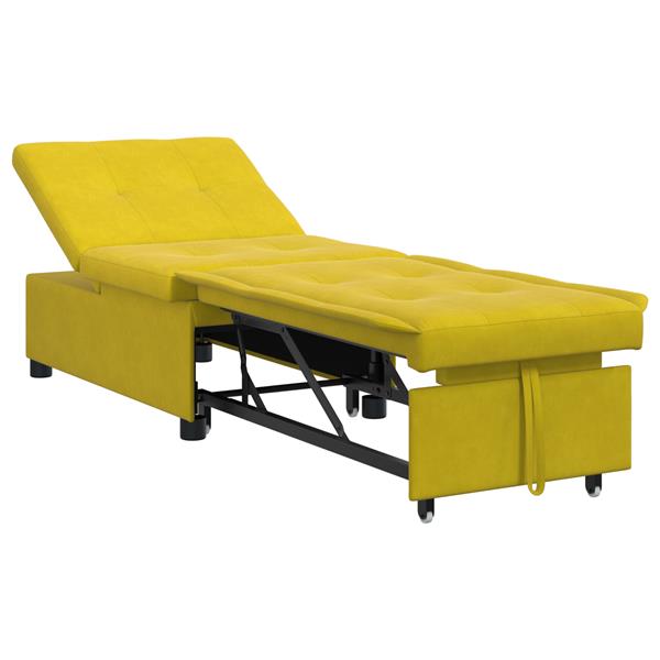 Grote foto vidaxl sofa bed 3 in 1 uittrekbaar ontwerp gele fluweel huis en inrichting bankstellen