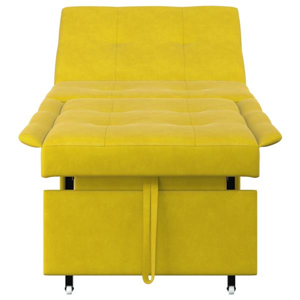 Grote foto vidaxl sofa bed 3 in 1 uittrekbaar ontwerp gele fluweel huis en inrichting bankstellen