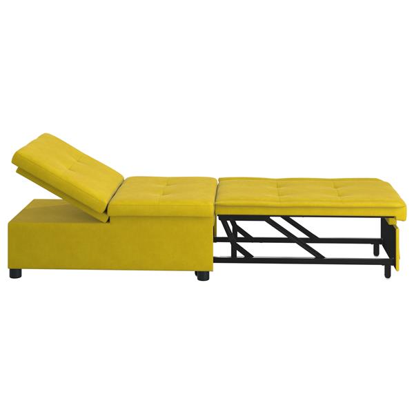 Grote foto vidaxl sofa bed 3 in 1 uittrekbaar ontwerp gele fluweel huis en inrichting bankstellen