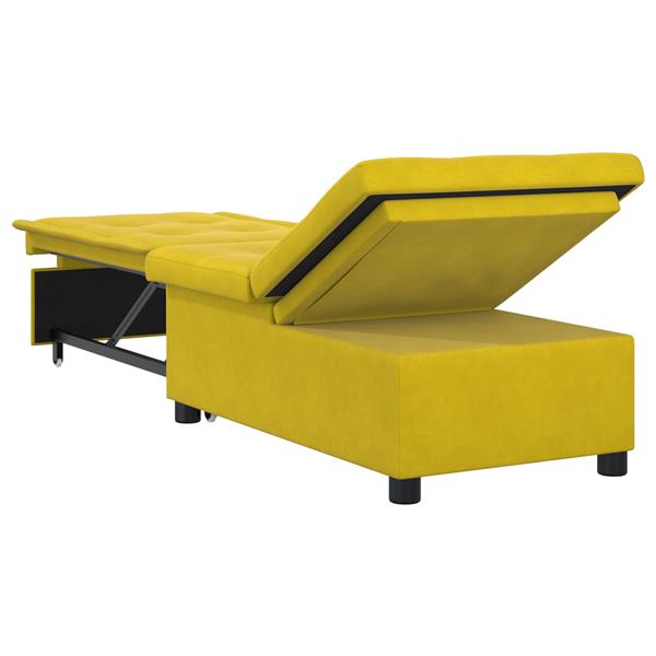 Grote foto vidaxl sofa bed 3 in 1 uittrekbaar ontwerp gele fluweel huis en inrichting bankstellen
