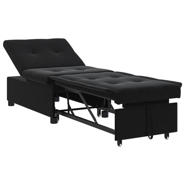 Grote foto vidaxl 3 in 1 uitklapbare sofa bed zwart fluweel huis en inrichting bankstellen