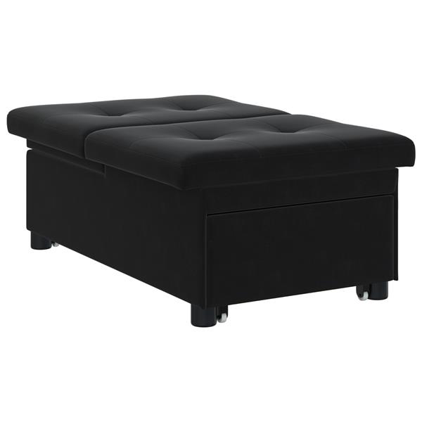 Grote foto vidaxl 3 in 1 uitklapbare sofa bed zwart fluweel huis en inrichting bankstellen