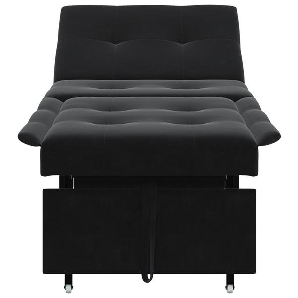 Grote foto vidaxl 3 in 1 uitklapbare sofa bed zwart fluweel huis en inrichting bankstellen