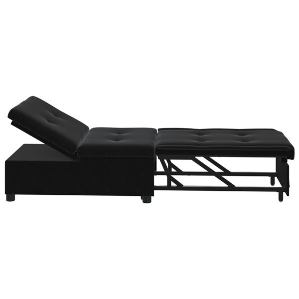 Grote foto vidaxl 3 in 1 uitklapbare sofa bed zwart fluweel huis en inrichting bankstellen