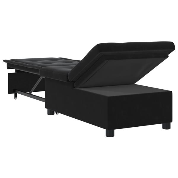 Grote foto vidaxl 3 in 1 uitklapbare sofa bed zwart fluweel huis en inrichting bankstellen