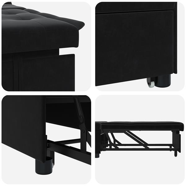 Grote foto vidaxl 3 in 1 uitklapbare sofa bed zwart fluweel huis en inrichting bankstellen