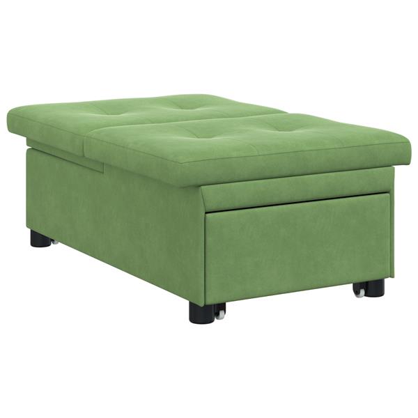 Grote foto vidaxl 3 in 1 sofa bed uitklapbaar lichtgroen velours huis en inrichting bankstellen