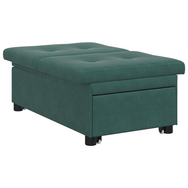 Grote foto vidaxl 3 in 1 sofa bed uittrekbaar donkergroen fluweel huis en inrichting bankstellen