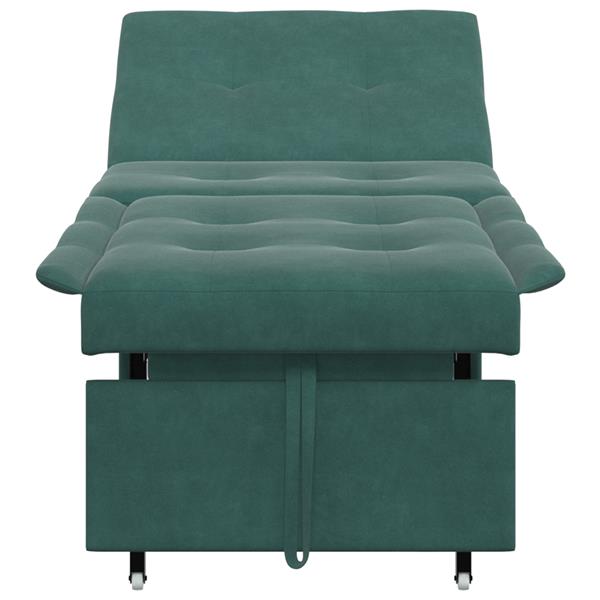Grote foto vidaxl 3 in 1 sofa bed uittrekbaar donkergroen fluweel huis en inrichting bankstellen