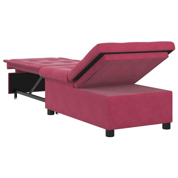 Grote foto vidaxl 3 in 1 ligbed bordeauxrood fluweel huis en inrichting bankstellen