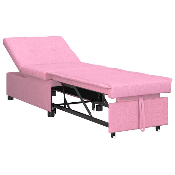 Grote foto vidaxl 3 in 1 sofa bed in roze stof huis en inrichting bankstellen