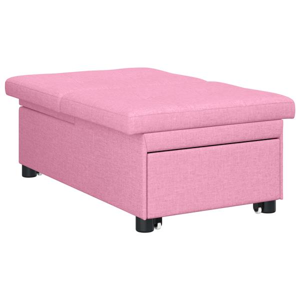 Grote foto vidaxl 3 in 1 sofa bed in roze stof huis en inrichting bankstellen