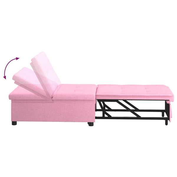 Grote foto vidaxl 3 in 1 sofa bed in roze stof huis en inrichting bankstellen