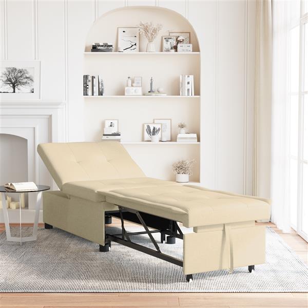 Grote foto vidaxl sofa bed 3 in 1 uittrekbaar ontwerp in cr me stof huis en inrichting bankstellen