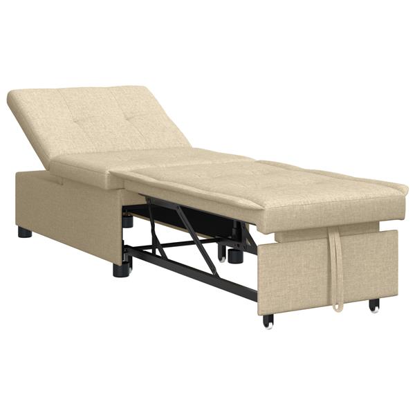 Grote foto vidaxl sofa bed 3 in 1 uittrekbaar ontwerp in cr me stof huis en inrichting bankstellen