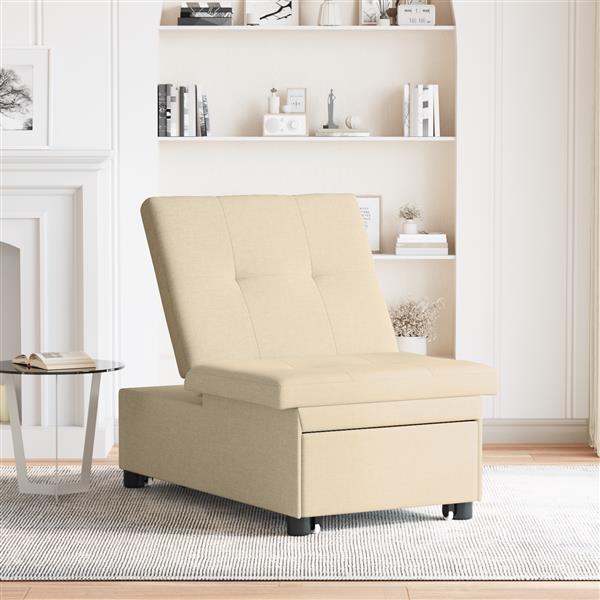 Grote foto vidaxl sofa bed 3 in 1 uittrekbaar ontwerp in cr me stof huis en inrichting bankstellen