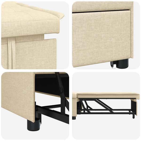 Grote foto vidaxl sofa bed 3 in 1 uittrekbaar ontwerp in cr me stof huis en inrichting bankstellen