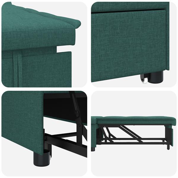 Grote foto vidaxl 3 in 1 sofa bed uittrekbaar ontwerp in donkergroene stof huis en inrichting bankstellen