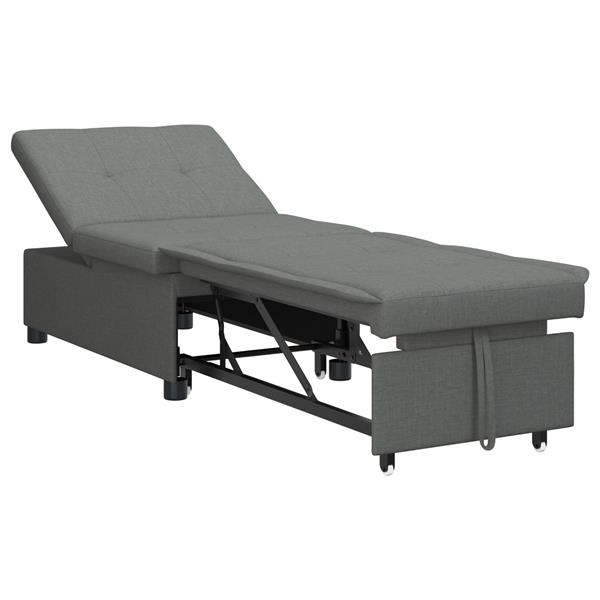 Grote foto vidaxl 3 in 1 sofa bed uittrekbaar ontwerp donkergrijze stof huis en inrichting bankstellen