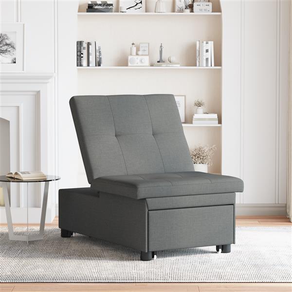 Grote foto vidaxl 3 in 1 sofa bed uittrekbaar ontwerp donkergrijze stof huis en inrichting bankstellen