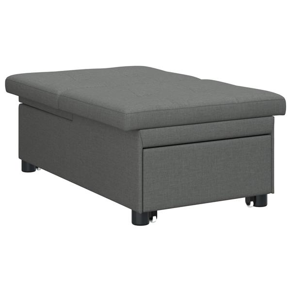 Grote foto vidaxl 3 in 1 sofa bed uittrekbaar ontwerp donkergrijze stof huis en inrichting bankstellen