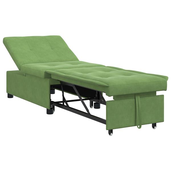 Grote foto vidaxl 3 in 1 sofa bed uitklapbaar lichtgroen velours huis en inrichting bankstellen