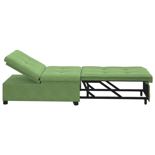 Grote foto vidaxl 3 in 1 sofa bed uitklapbaar lichtgroen velours huis en inrichting bankstellen