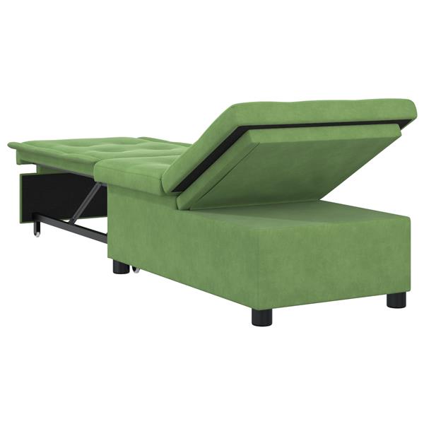 Grote foto vidaxl 3 in 1 sofa bed uitklapbaar lichtgroen velours huis en inrichting bankstellen