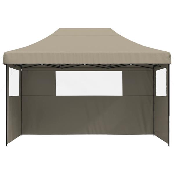 Grote foto vidaxl partytent inklapbaar pop up met 3 zijwanden taupe tuin en terras overige tuin en terras