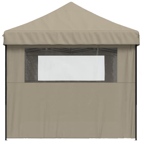 Grote foto vidaxl partytent inklapbaar pop up met 3 zijwanden taupe tuin en terras overige tuin en terras