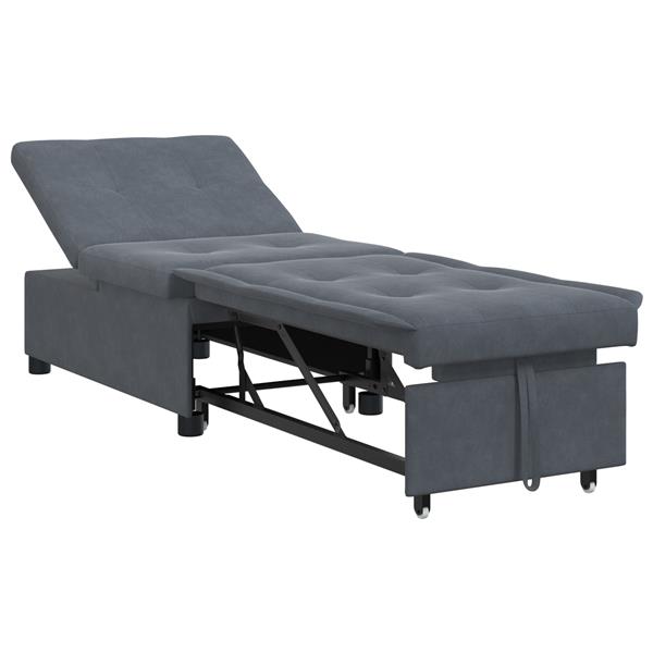 Grote foto vidaxl 3 in 1 sofa bed uittrekbaar donkergrijs velvet huis en inrichting bankstellen
