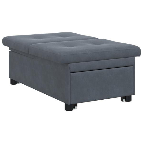 Grote foto vidaxl 3 in 1 sofa bed uittrekbaar donkergrijs velvet huis en inrichting bankstellen