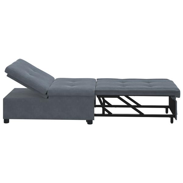 Grote foto vidaxl 3 in 1 sofa bed uittrekbaar donkergrijs velvet huis en inrichting bankstellen