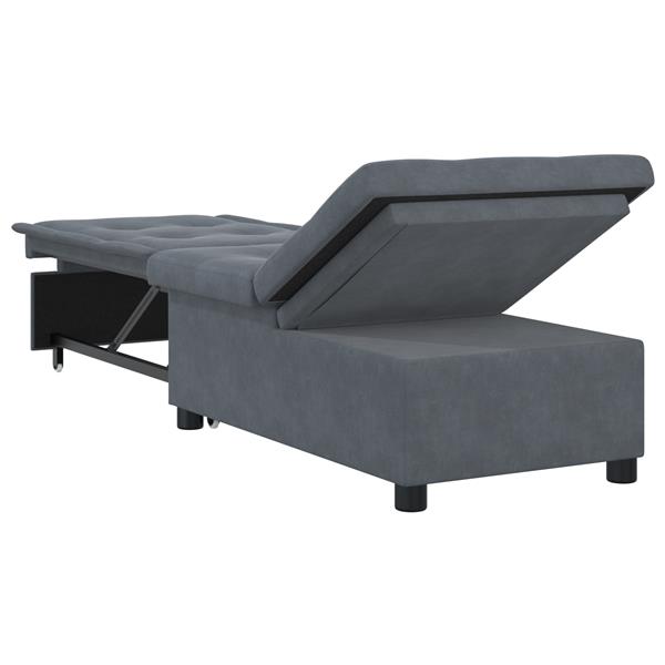 Grote foto vidaxl 3 in 1 sofa bed uittrekbaar donkergrijs velvet huis en inrichting bankstellen