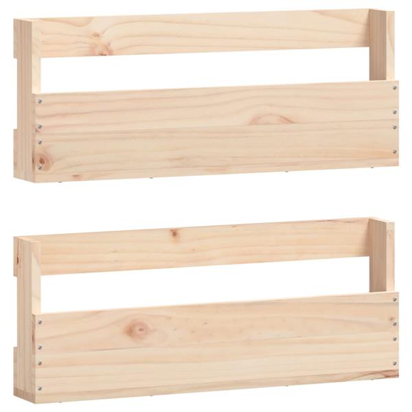 Grote foto vidaxl wandschoenenrekken 2 st 59x9x23 cm massief grenenhout huis en inrichting overige