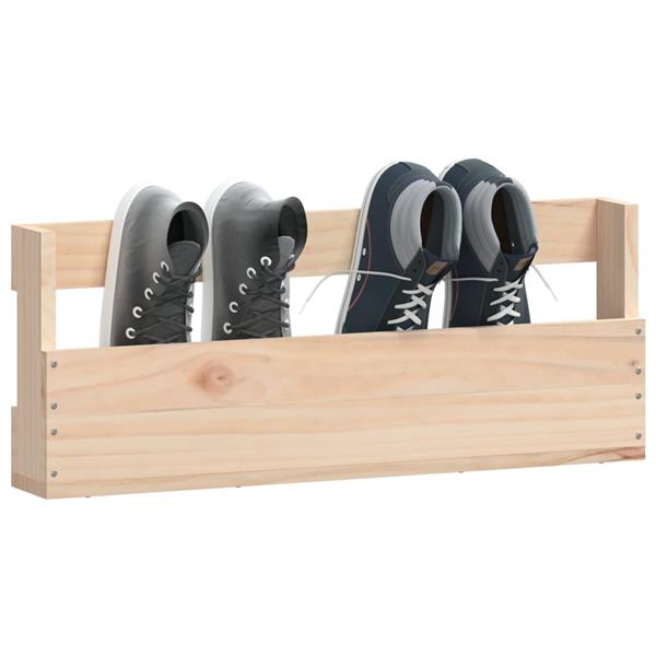 Grote foto vidaxl wandschoenenrekken 2 st 59x9x23 cm massief grenenhout huis en inrichting overige