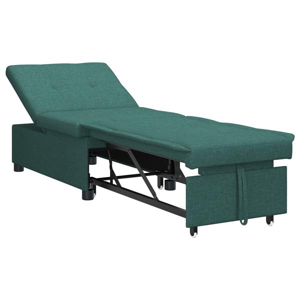 Grote foto vidaxl 3 in 1 sofa bed uittrekbaar ontwerp in donkergroene stof huis en inrichting bankstellen