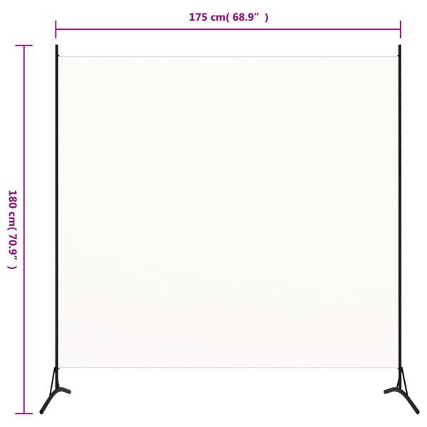 Grote foto vidaxl kamerscherm met 1 paneel 175x180 cm stof wit huis en inrichting overige huis en inrichting