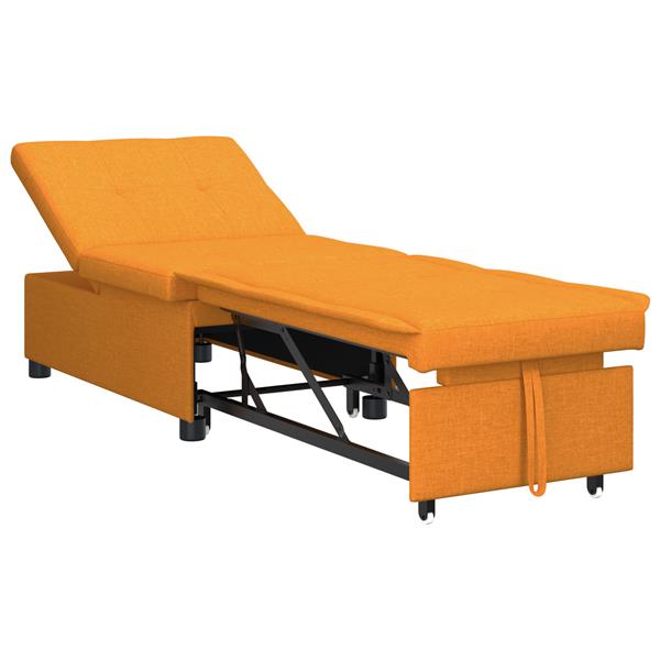 Grote foto vidaxl sofa bed 3 in 1 uittrekbaar ontwerp in donkergeel stof huis en inrichting bankstellen