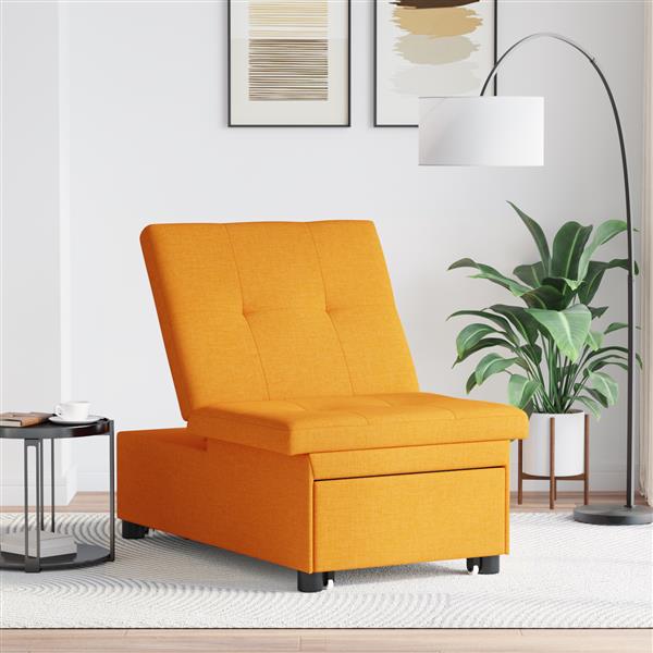 Grote foto vidaxl sofa bed 3 in 1 uittrekbaar ontwerp in donkergeel stof huis en inrichting bankstellen