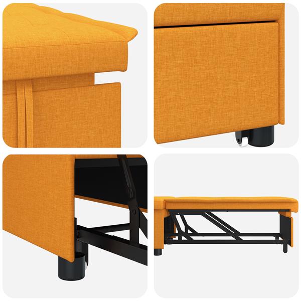 Grote foto vidaxl sofa bed 3 in 1 uittrekbaar ontwerp in donkergeel stof huis en inrichting bankstellen