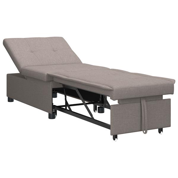 Grote foto vidaxl sofa bed 3 in 1 uittrekbare ontwerp in taupe stof huis en inrichting bankstellen